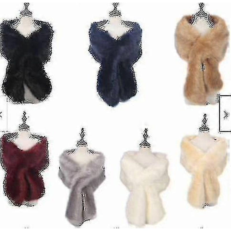 Women Ladies Faux Fur Shawl Stole Wrap Formal   Shrug Winter Warm Scarves | Fruugo SG