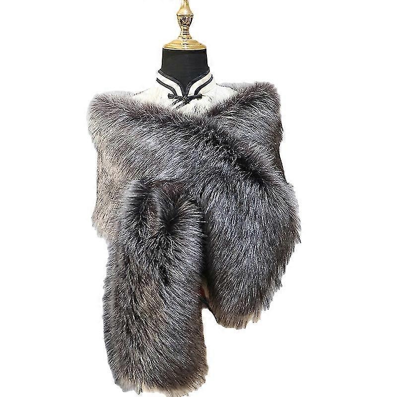 Women’s Faux Fur Shawl Party Faux Fur Collar Fur Wraps For Winter Bridal Wedding Cover Up | Fruugo SG