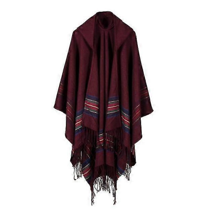 Women’s Shawl Wrap Poncho Open Front Sweater Cardigan For Winter Holiday | Fruugo SG