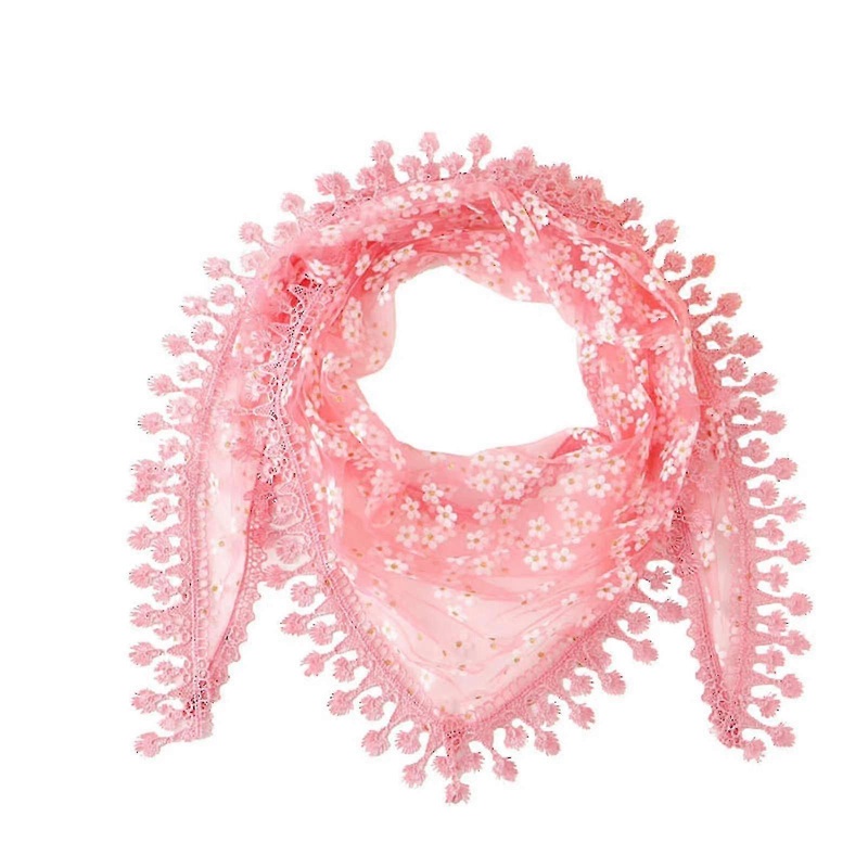 Fashion Lace Tassel Sheer Burntout Flower Scarf Shawl | Fruugo SG