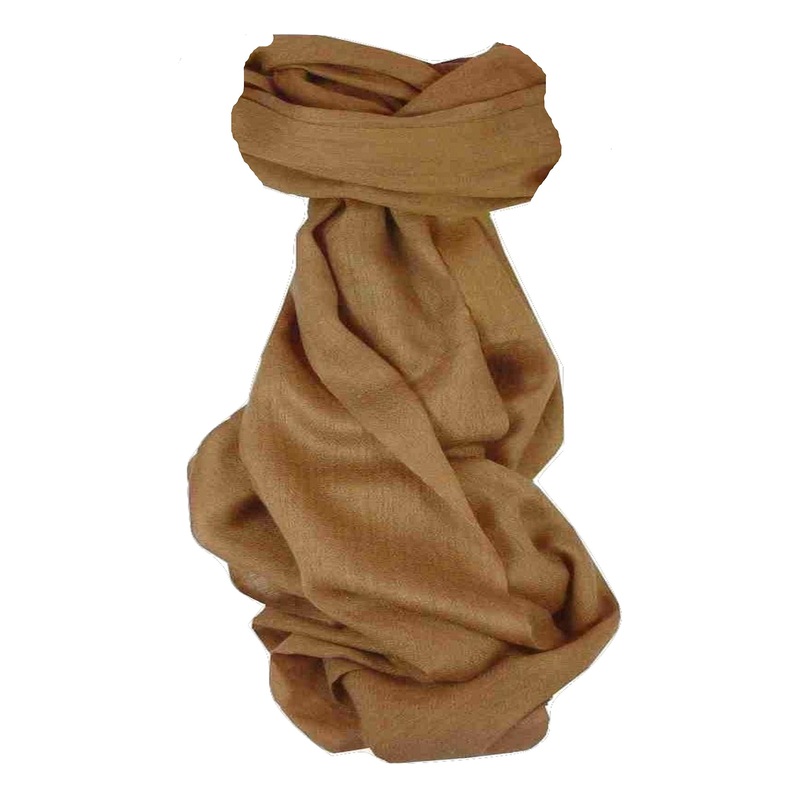 Fine Cashmere Scarf Karakoram Birds-Eye Weave Caramel by Pashmina & Silk | Fruugo SG