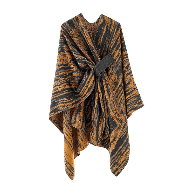 High Breathability Capelet Shawl Open Front Design Neck Scarf Animal Pattern Large Size Wrap Thermal Winter Wear  Orange | Fruugo SG
