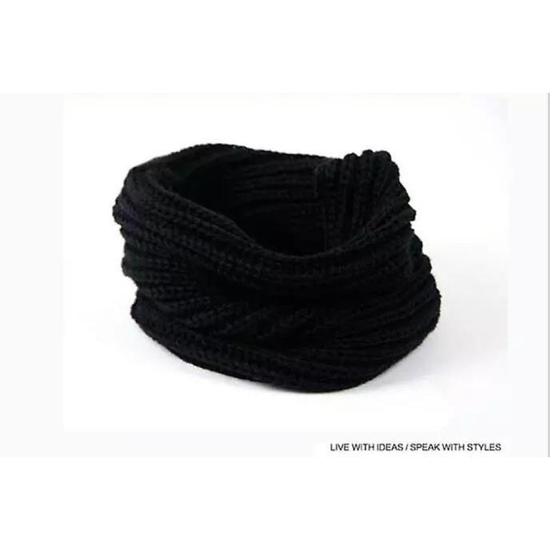 Knitted tube scarf scarf pink white black winter autumn | Fruugo SG