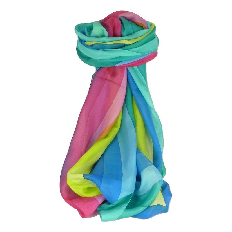 Mulberry Silk Classic Long Scarf Kishori Rainbow Palette by Pashmina & Silk | Fruugo SG