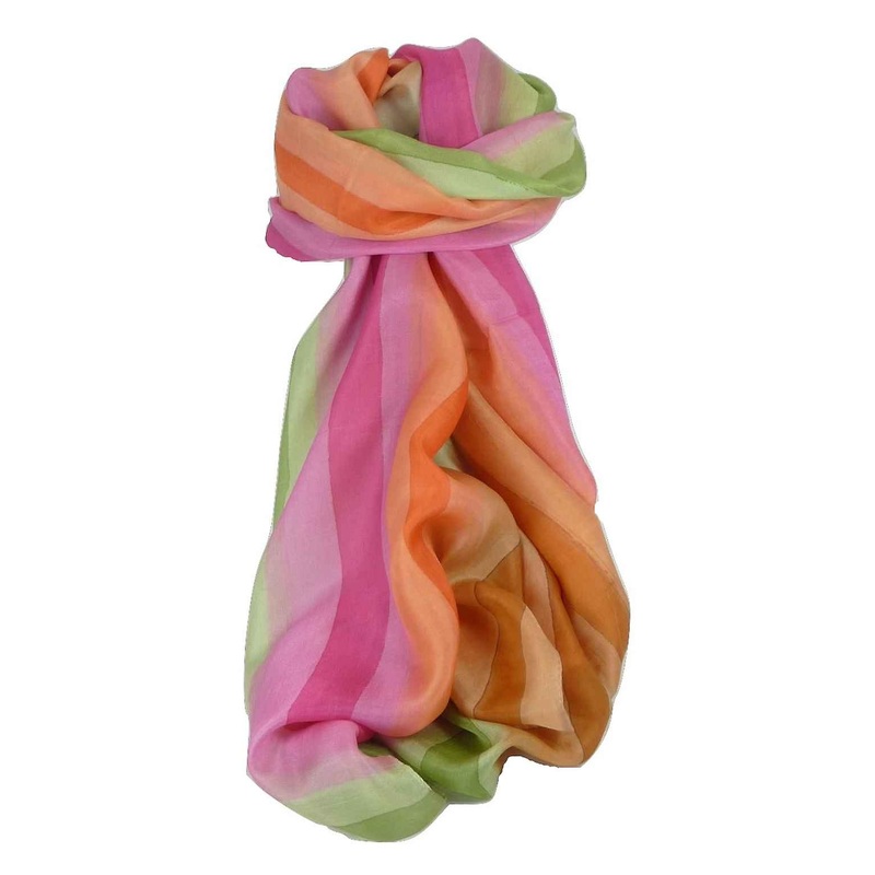 Mulberry Silk Classic Long Scarf Kulkani Rainbow Palette by Pashmina & Silk | Fruugo SG
