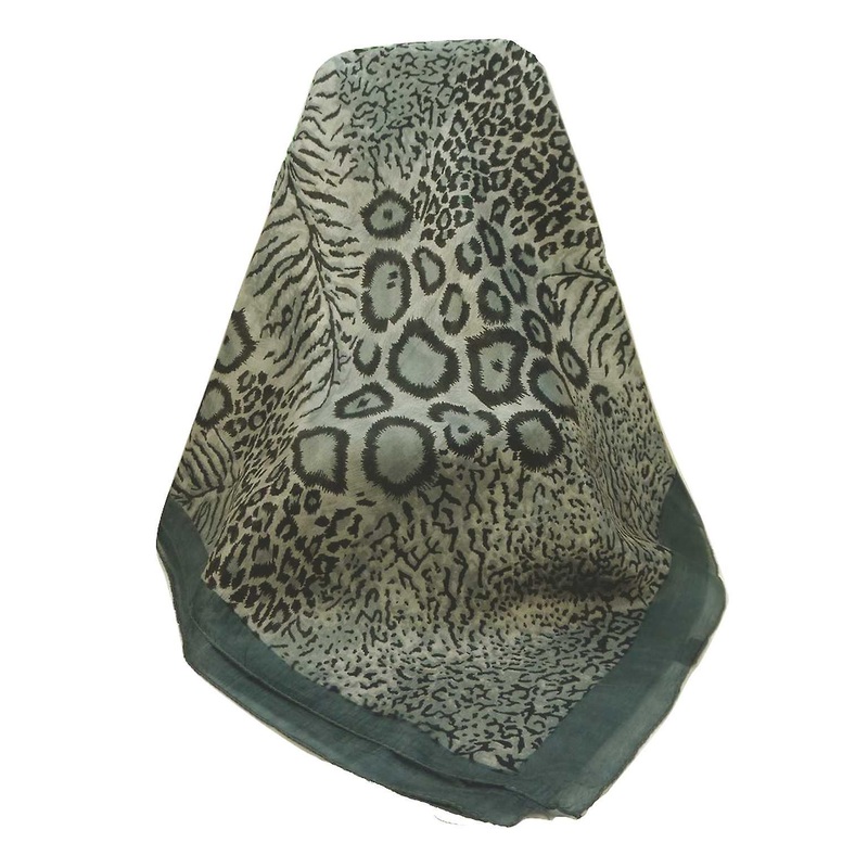 Mulberry Silk Contemporary Square Scarf Chanderi Charcoal by Pashmina & Silk | Fruugo SG