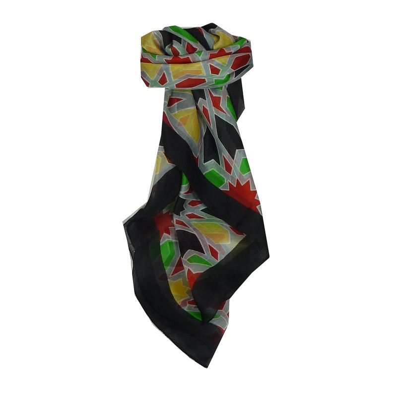 Mulberry Silk Contemporary Square Scarf Hara Black by Pashmina & Silk | Fruugo SG