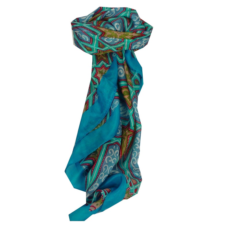 Mulberry Silk Contemporary Square Scarf Tura Aquamarine by Pashmina & Silk | Fruugo SG