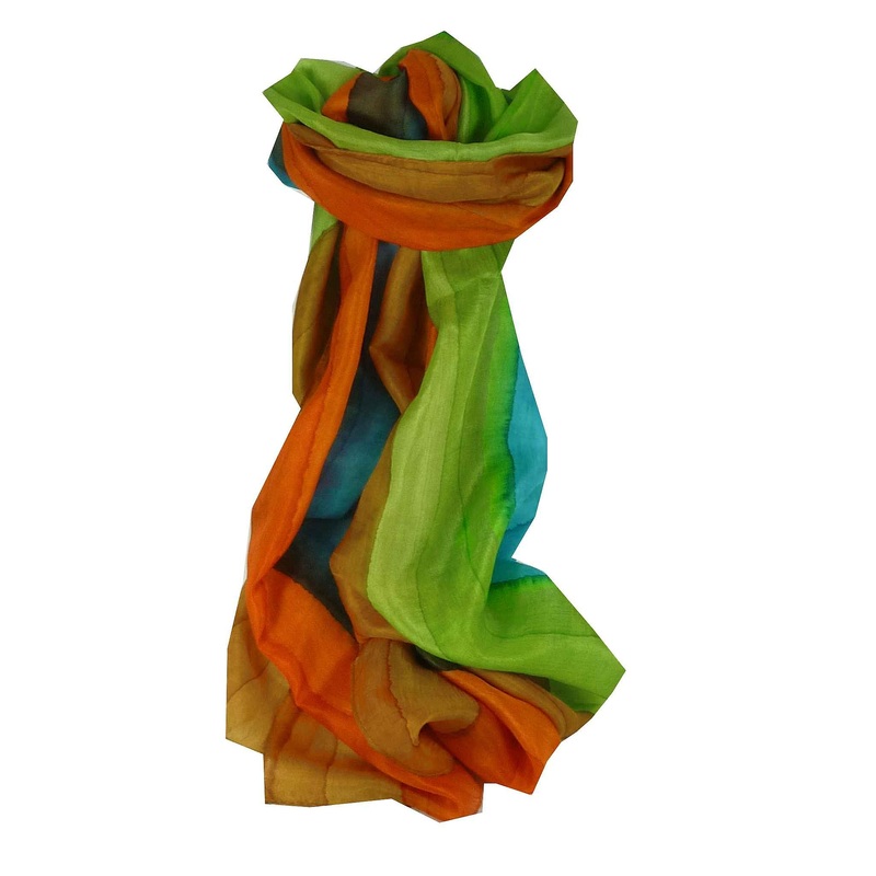 Mulberry Silk Hand Dyed Long Scarf Kaylan Rainbow Palette from Pashmina & Silk | Fruugo SG