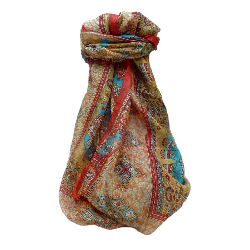 Mulberry Silk Traditional Long Scarf  Jaan Flame by Pashmina & Silk | Fruugo SG