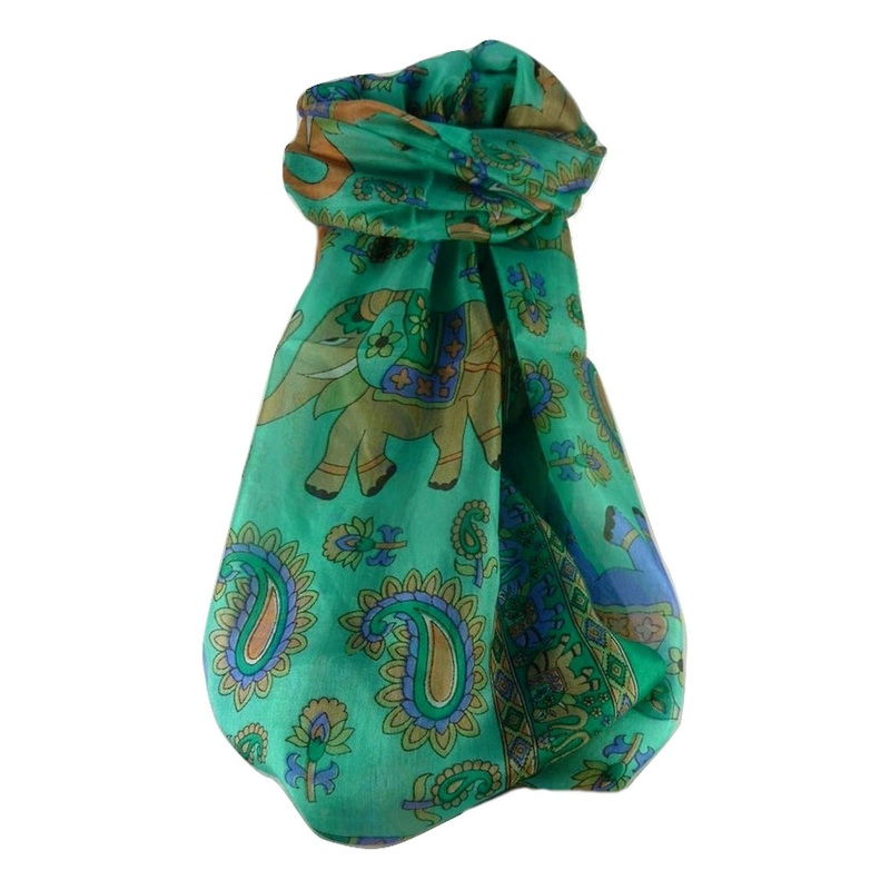 Mulberry Silk Traditional Long Scarf  Qamar Emerald by Pashmina & Silk | Fruugo SG