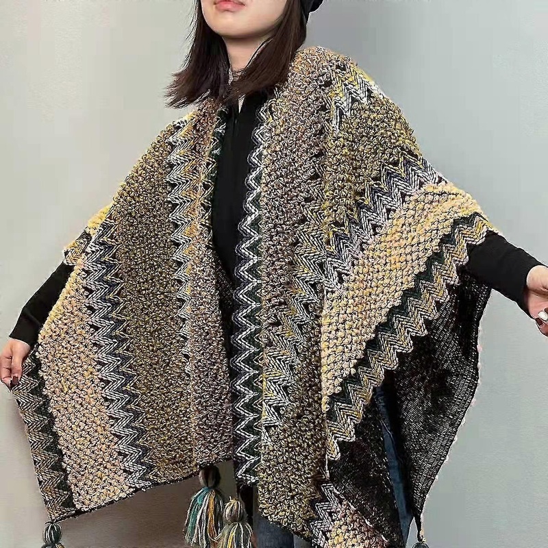 2022 Early Spring New Scarf National Style Shawl Cloak  Travel Shoot Split Cloak Padded Shawl Women | Fruugo SG