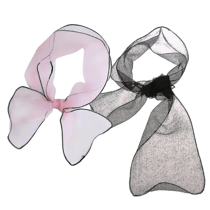 2pcs Solid Color Organza Scarfs Stylish Gift Scarfs Fashion Kerchief Neck Scarfs For Women Female Ladies(black, Pink) | Fruugo SG