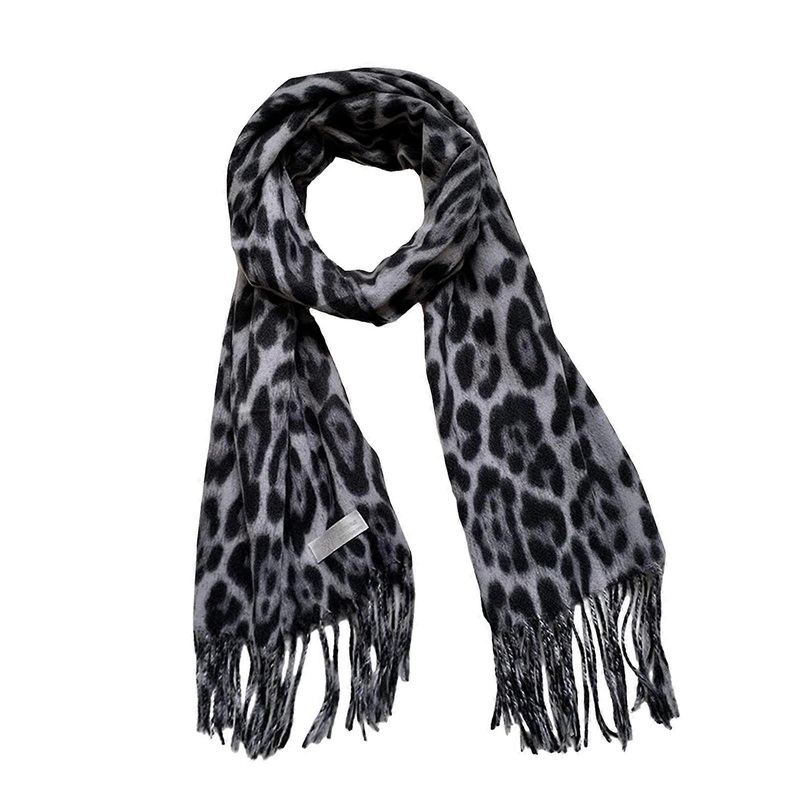 Animal Pattern Scarf with Fringed Cashmere Like Leopard Print Scarf for Women and Girl Fashion Neckwear for Daily Travel  Gray | Fruugo SG