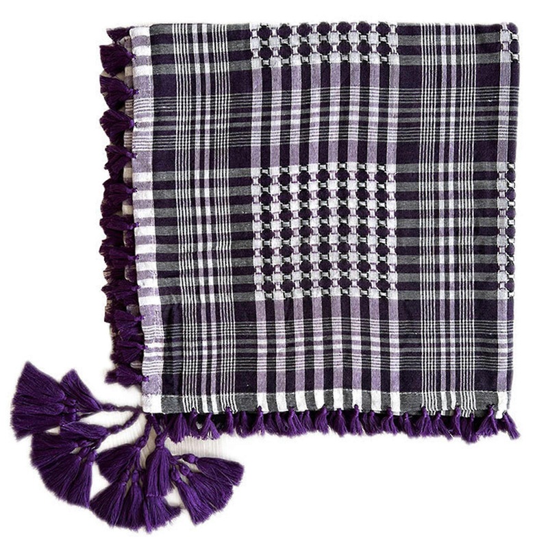 Checkered Pattern Fashion Shemagh Scarf Desert Scarves with Fringed Tassels Arabian Shawl Wrap Neckerchief Head Scarf  Purple | Fruugo SG