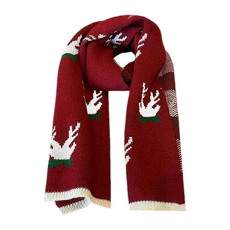 Christmas Knitted Scarf, Infinity Style, Thermal Blanket Shawl | Fruugo SG