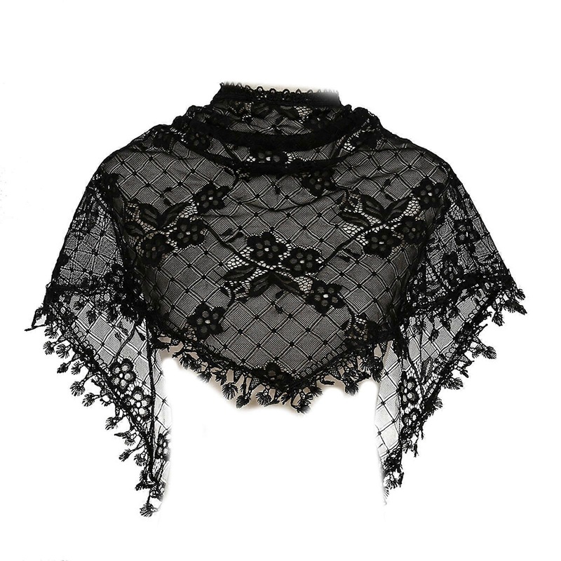 Ethnic Lace Chapel Veil for Women Headscarf Mantilla Veil Turban Hairband for Church Mass Catholic Head Scarf Lady Shawl  Black | Fruugo SG
