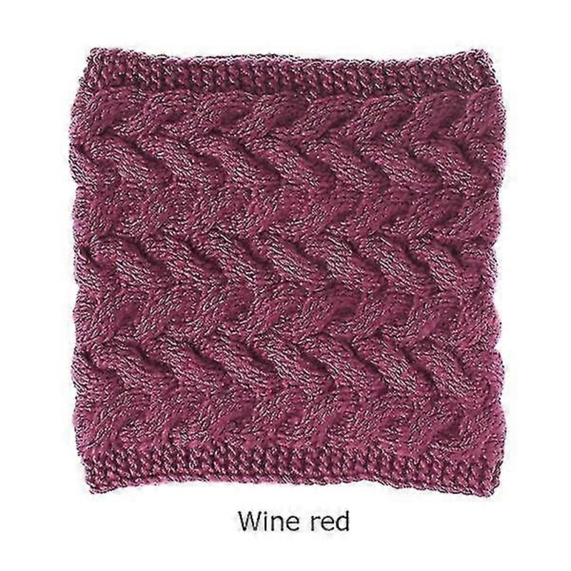 Fashion Winter Warm Collar Scarf Women Knitted Coarse Wool Collar Scarf (wine Red) | Fruugo SG