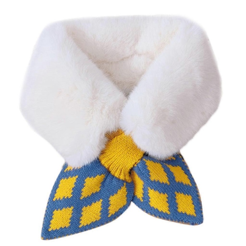 for Cross Scarf Polka Dot Bow Tie Neckerchief Scarfs Diamond Grid False Collar Kids Faux Fur Collar Scarf Wool Collar  Rhombus white | Fruugo SG