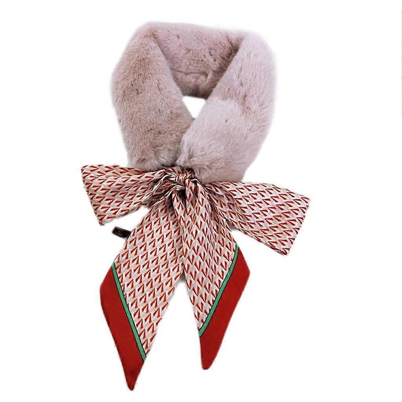 Women Girls Thicken Faux Fur Collar Ribbon Scarf Collar Shawl Wrap Plush Neck Warmer Winter | Fruugo SG
