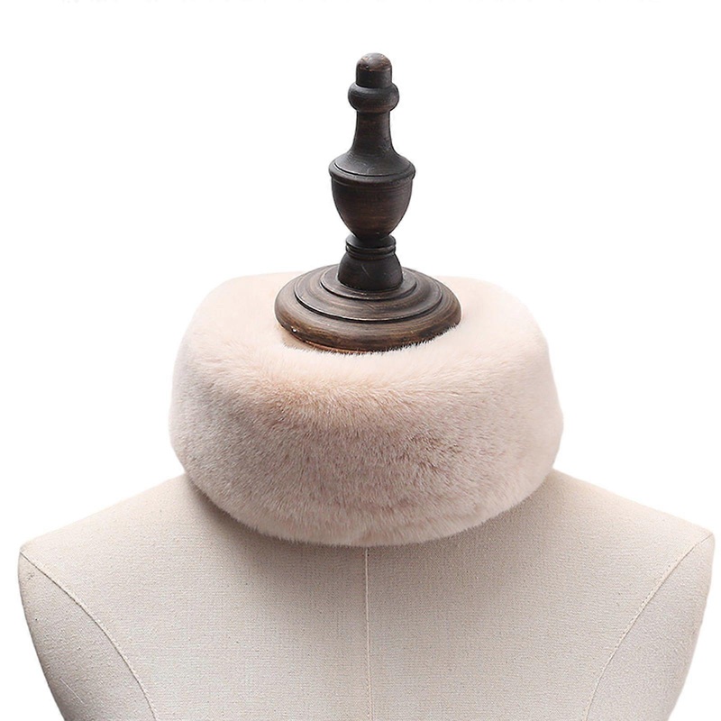 Women Ladies Rabbit Neckerchief Short Neck Scarf Elegant Neck Warmer Wrap Elegant Warm Scarves Magnetic Buckle  Apricot | Fruugo SG