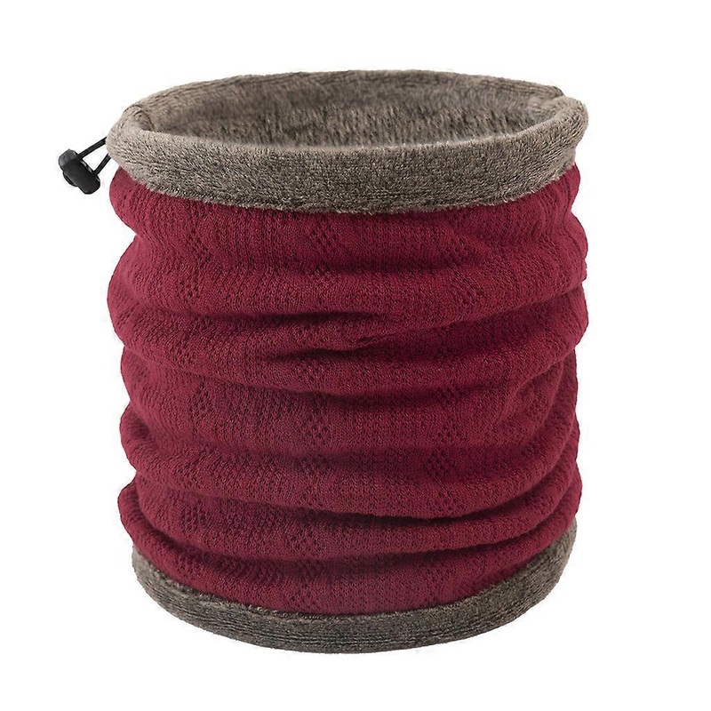 Adult Winter Neck Warmer Gaiter Plush Lined Crochet Knit Circle Scarf Beanie Hat  Red | Fruugo SG