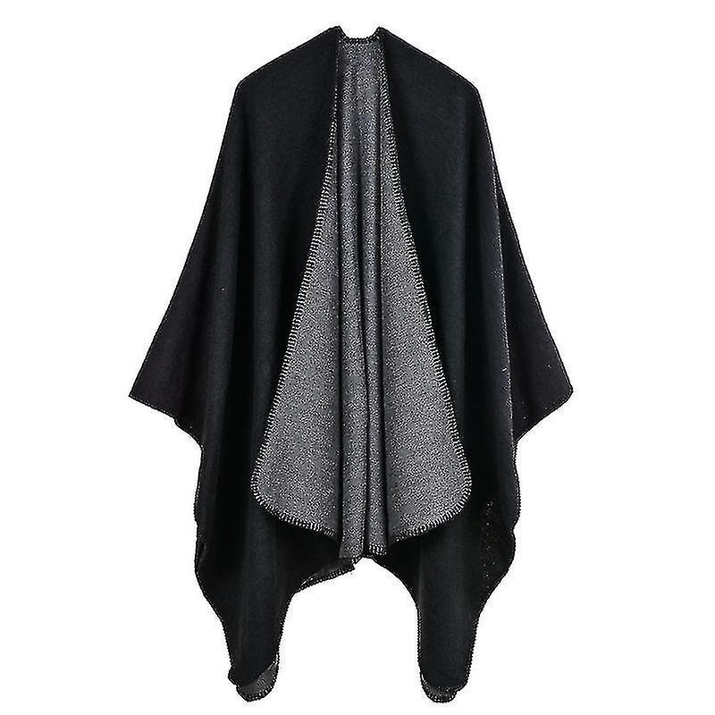Cashmere Feel Poncho Dual Ed Shawl Wrap With Open Sweater Coat | Fruugo SG