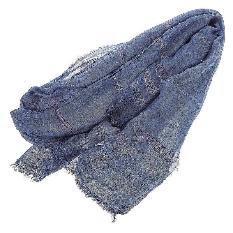 Classic Rectangular Scarf Soft Cotton For Versatile Usage Dark Blue 1Pack | Fruugo SG