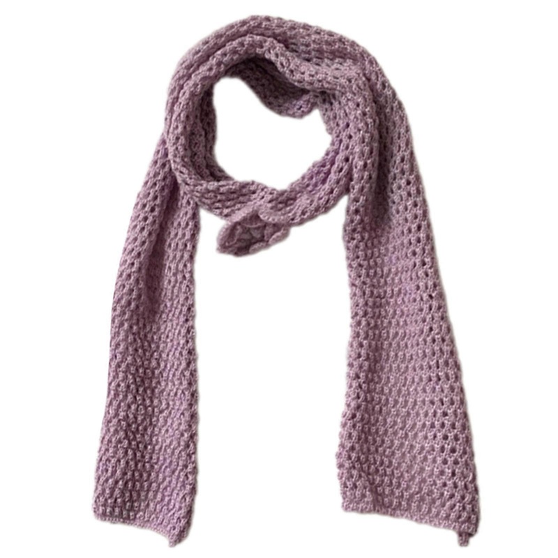 Fashion Knitted Scarf with Delicate Flower Embellishments Soft Narrow Scarves Suitable for Indoor and Outdoor Use  Purple | Fruugo SG