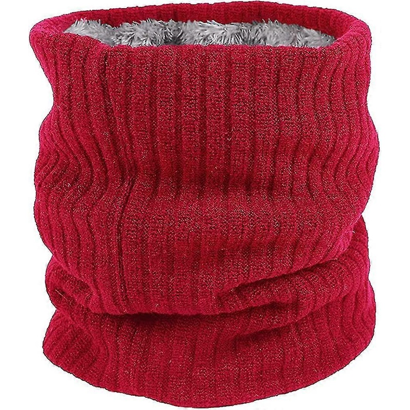 Fleece Neck Warmer Thermal Snoods Unisex Thick Winter Cold Weather Knitted Circle Scarf | Fruugo SG
