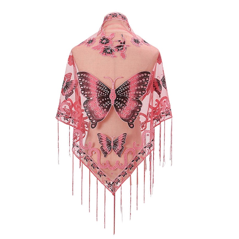Formal Shawls And Wrap For Evening Dresses Lace Tulle Scarf Sheer Shawl With Fringe Butterfly Embroidered Shawl | Fruugo SG