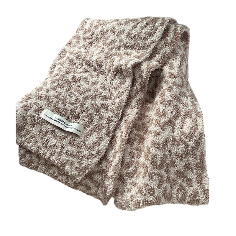 Long Plush Scarf With Leopards Print Travel Friendly Outdoor Neckerchief Suitable for Trendy Women  khaki | Fruugo SG