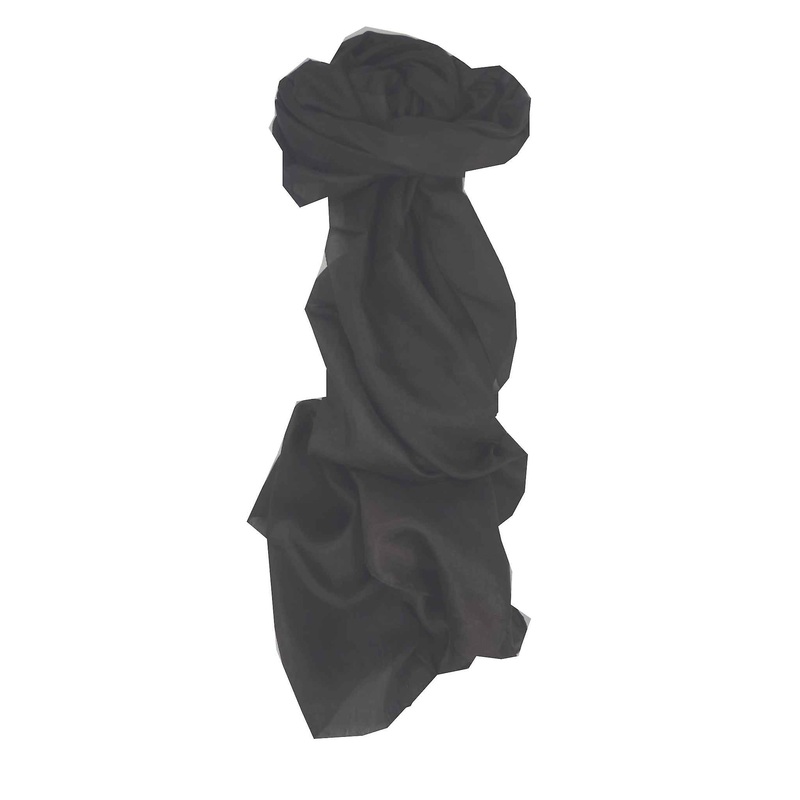 Mulberry Silk Hand Dyed Long Scarf Black from Pashmina & Silk | Fruugo SG