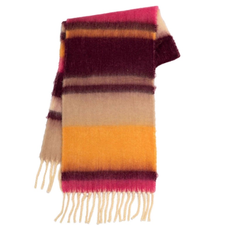 Women Fashion Long Shawl Winter Warm Tassels Large Scarf Vintage Stripe Pattern Scarves Neck Warmer Scarf  rose pink stripes | Fruugo SG