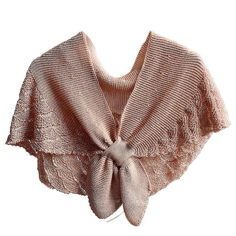 Women Spring Crochet Shawl Wrap Knitted Fish Scales Solid Color Fake Collar Poncho Tie Knot Front Vintage Cape Scarf | Fruugo SG
