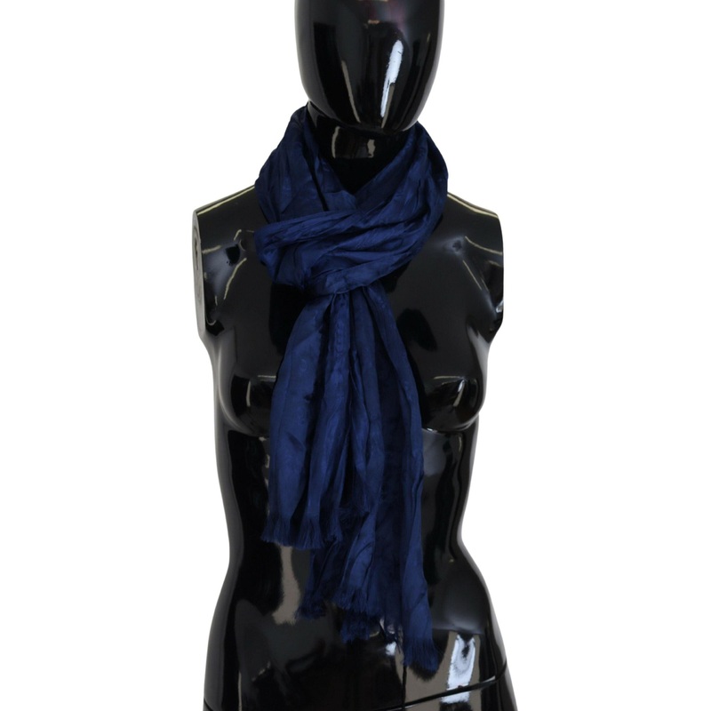 Costume National Blue Silk Shawl Foulard Fringes Scarf | Fruugo SG