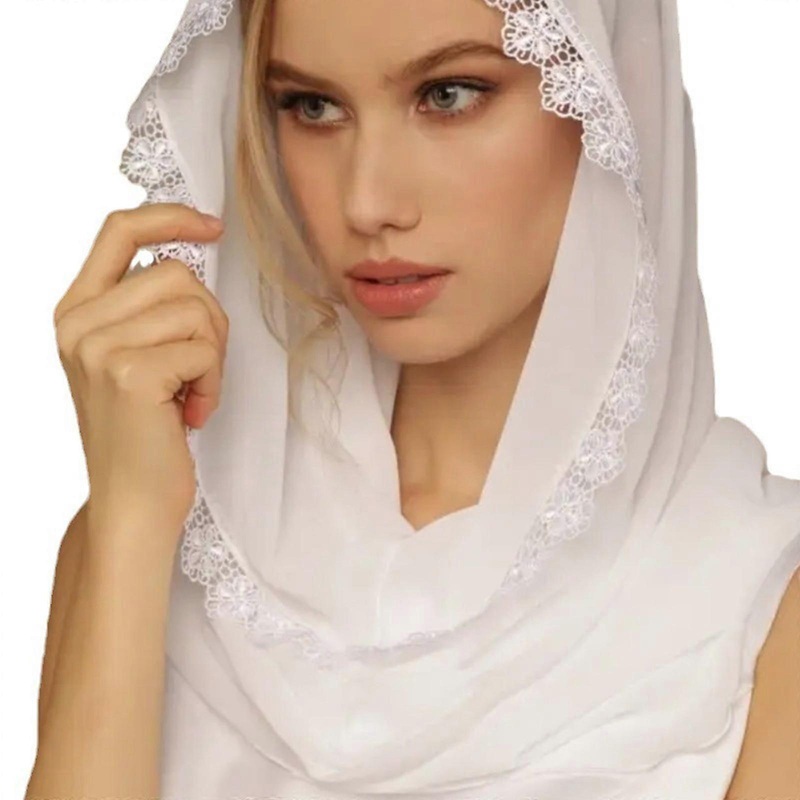 Elegant Floral Lace Veil for Women Summer Wedding Sun Protection Scarf | Fruugo SG