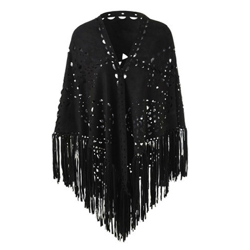 Elegant Tasseled Warm Poncho Shawl Wrap for Women Soft Warm Stylish Oversized Scarf Wrap Poncho  Black | Fruugo SG