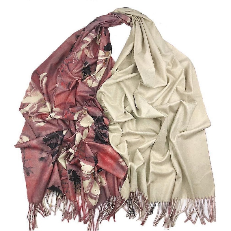 Embroider Pashmina Scarf Dual Sided Thicken Shawl Winter Ethnic Style Warm Wrap for Lady | Fruugo SG