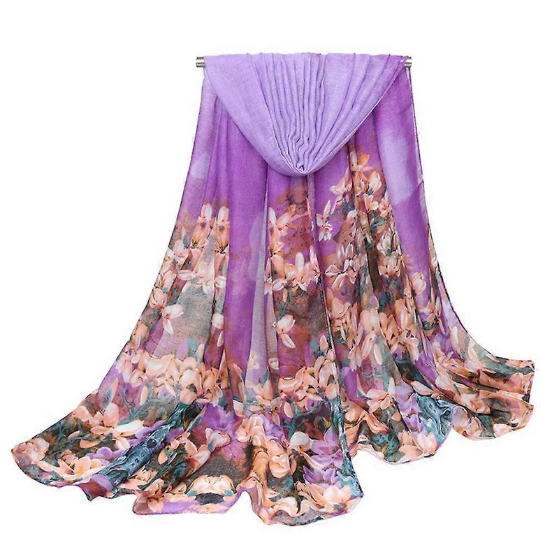 Floral Printed Scarf Warm Wraps Fashion Scarf Shawl for Woman Beach Cover | Fruugo SG