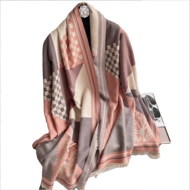 Fringed Pashmina Scarf Long Jacquard Shawl Fashion Thicken Warm Wrap for Lady | Fruugo SG