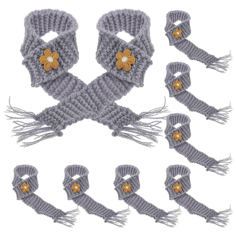 Miniature Scarf Cute Mini Scarf Adjustable Diy For Wine Bottles Grey 28.00X2.50X0.10CM 10Set | Fruugo SG