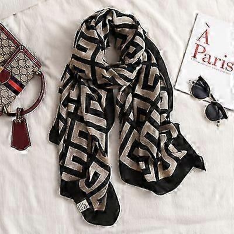 Women’s Plaid Scarf Summer Sun Protection Lightweight Cotton Linen Silk Shawl 180x90cm | Fruugo SG