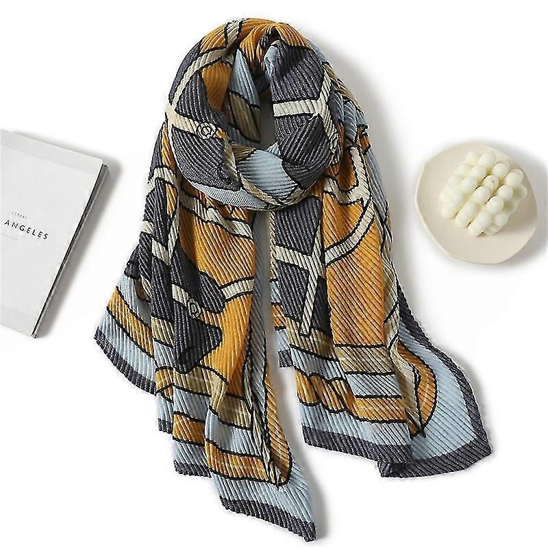 2022 Warm Cotton With Silk Scarf Shawl For Women Print Horse Autumn Winter Hijab Wraps Bufanda Headband Echarpe Beach Stores | Fruugo SG