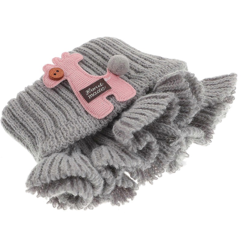 Adorable Kids Neck Warmer Knitted Scarf For Winter Activities 18×10.5cm Grey 1Pcs | Fruugo SG