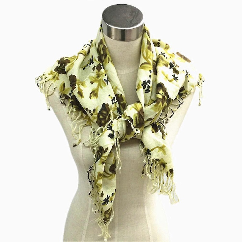 Floral Scarf Fringed Shawl Warm Decorative Kerchief for Lady | Fruugo SG