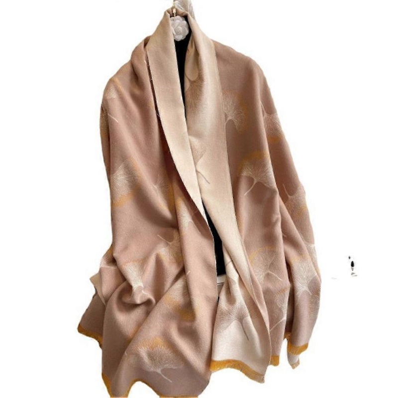 Fringed Pashmina Scarf Long Travel Shawl Fashion Thicken Warm Wrap for Lady | Fruugo SG