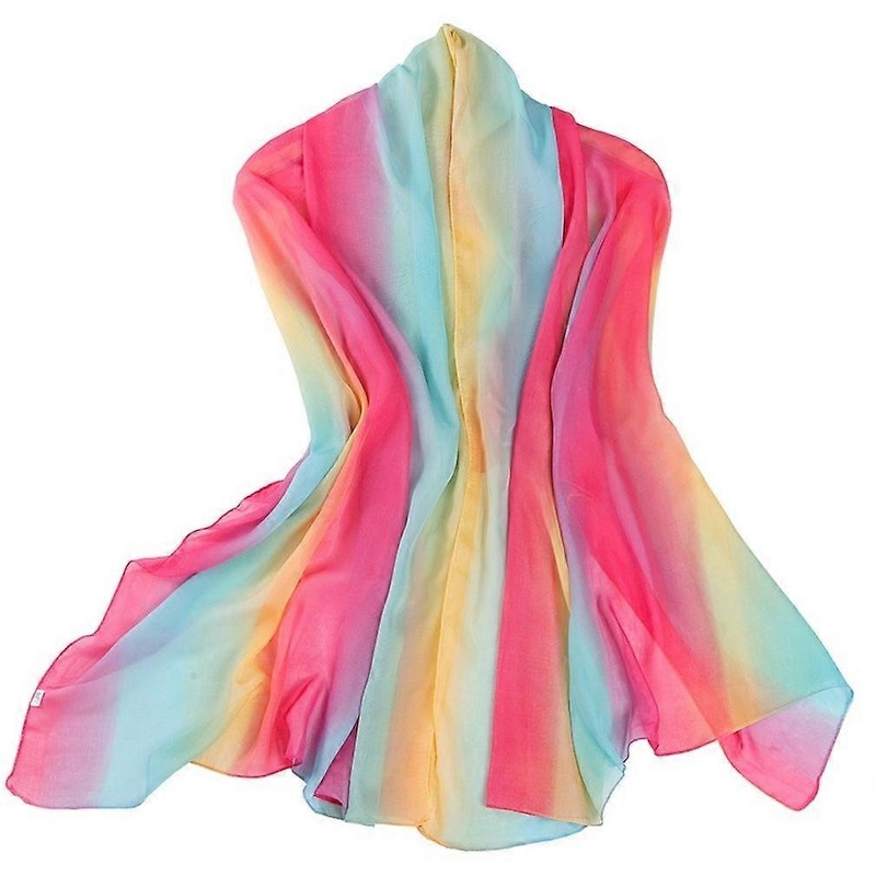 Gradient Colours Scarf Chiffon Wraps Beach Cover Shawl for Lady | Fruugo SG