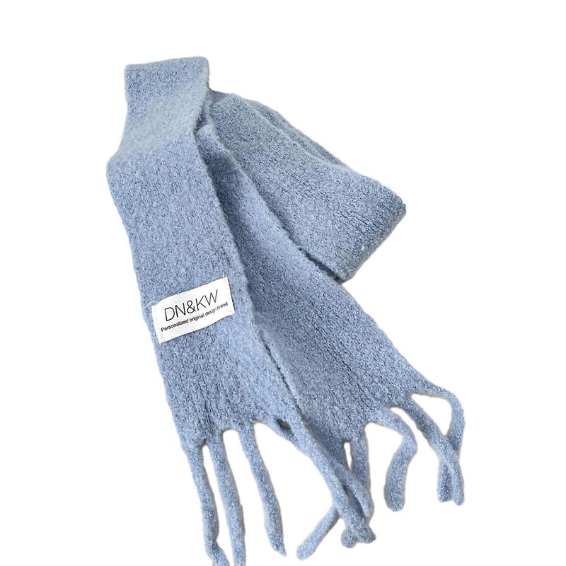 Lady Maillard Styling Scarf with Cloth Decals Y2k Style Girl Decorative Knitted Scarf Fashion Street Casual Neckerchief  Blue | Fruugo SG