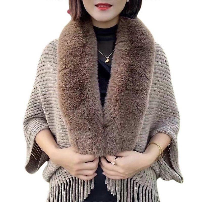 Women’s Knitting Thick Loose Shawl Open Front Cardigan | Fruugo SG